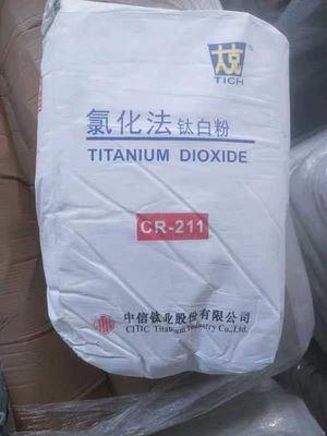 TiO2 روتیل کلرید فرآیند دی اکسید تیتانیوم CR-211 با 96.5٪ TiO2 برای پلی کربنات