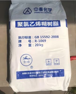 Zhongtai R1069 PVC Paste Resin K-Value 78 با درجه پولیمر سازی بالا و مواد فرسایشی کم برای کاربردهای برتر