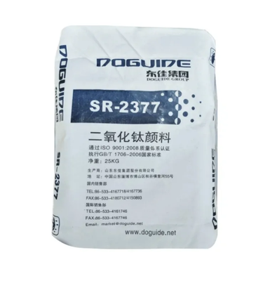 DOGUIDE GROUP SR-2377 دی اکسید تیتانیوم روتیل با پوشش غیر ارگانیک Zr-Al برای پراکندگی عالی در آب و ≥97.0 سفیدی پودر خشک